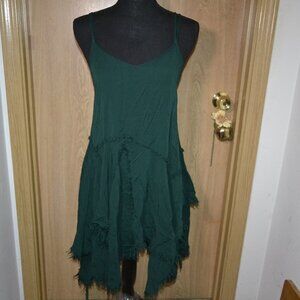 Free people Intimately Tattered Slip Woodland Fairy boho casual dress in Green